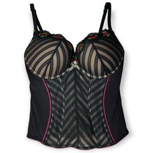 🌼4/$30 Lasenza Sexy Black Lace Herringbone Bustier Large